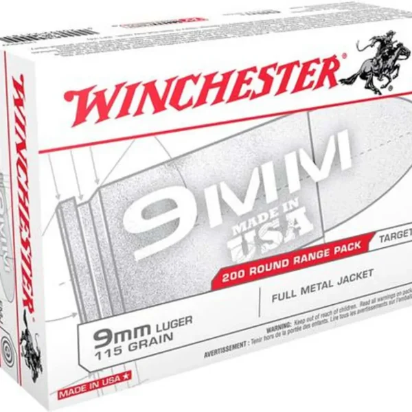 Winchester USA Range Pack 9mm, 115gr, FMJ, 200rd