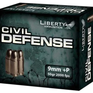 Liberty Ammo Civil Defense 9mm 50gr, LF Fragmenting HP, 80rd Box