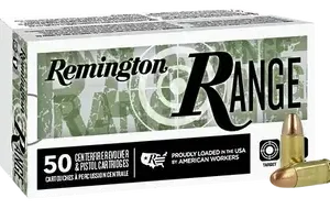 Remington Range 9mm, 124gr, Full Metal Jacket, 50rd Box