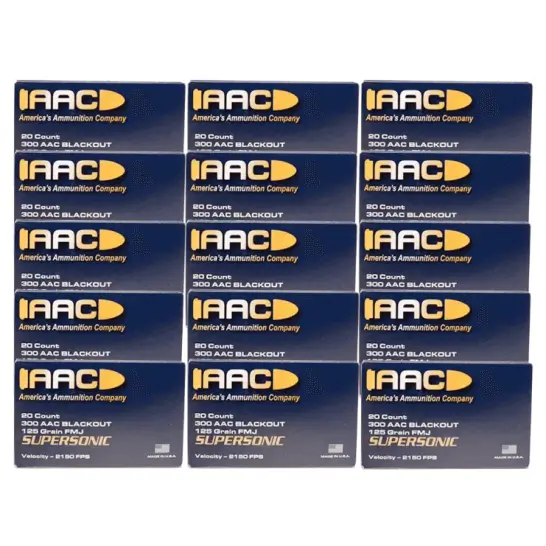 15 Boxes of AAC 300 Blackout Ammo 125 Grain FMJ, 600rds