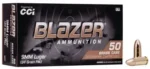 CCI Blazer Brass 9mm, 124gr, FMJ, 100rd Box