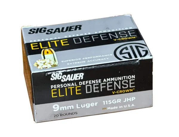 Sig Ammo Elite 9mm, 115gr, V-Crown JHP, 200rd Box