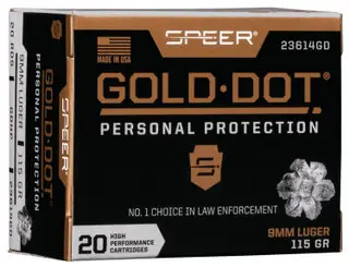 Speer Gold Dot Personal Protection 9mm, 115gr, Hollow Point, 60rd Box