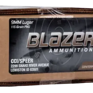 CCI Blazer Brass Handgun 9mm, 115gr, FMJ 500Bx/1Cs