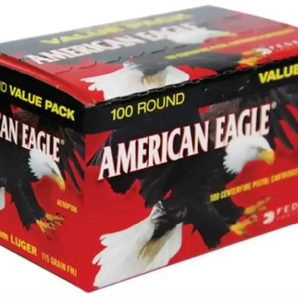 Federal American Eagle 9mm 115gr, Full Metal Jacket 200 Rounds Per Box