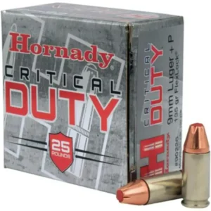 Hornady Critical Duty 9mm +P 135gr, FlexLock 100rd Box Brass Case