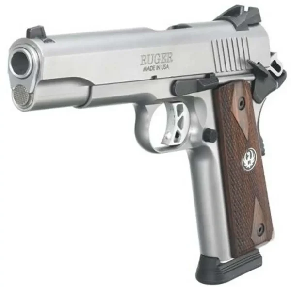 Ruger SR1911, 45 ACP, Novak Sights, SS, Wood Grips