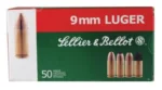 Sellier and Bellot 9mm/9mm Para 115 JHP 150rd Box