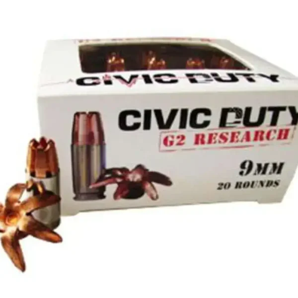 G2 Research Civic Duty 9mm 100gr, Hollow Point 100rd Box