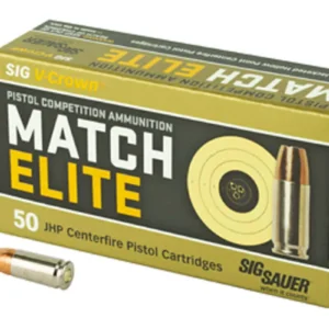 Sig Elite V-Crown 9mm 115gr, Jacketed Hollow Point, 100rd Box