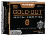 Speer Ammo Gold Dot Personal Protection 9mm +P 124gr, Hollow Point, 100rd Box