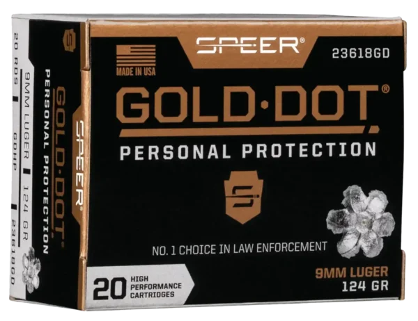 Speer Speer Gold Dot Personal Protection 9mm, 124gr, Hollow Point, 60rd Box