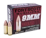 Fort Scott TUI 9mm, 115gr, Nickel-Plated, Solid Copper Spun, 20rd Box