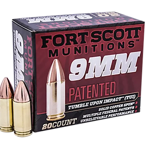 Fort Scott TUI 9mm, 80gr, Nickel-Plated, Solid Copper Spun, 20rd Box