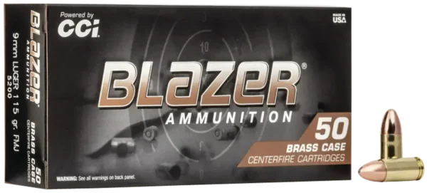 CCI Blazer Brass 9mm, 115gr, Full Metal Jacket, 1000rd Box