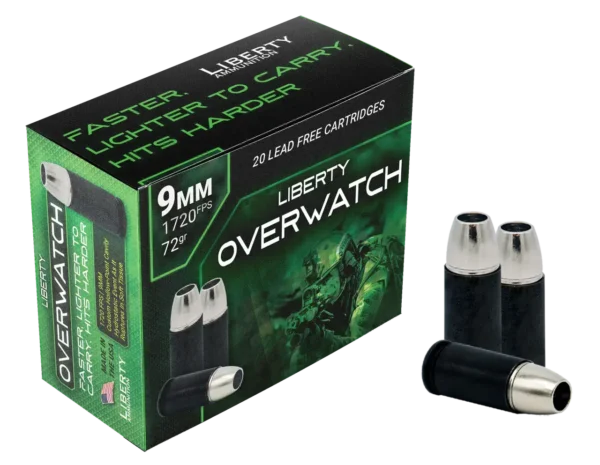 Liberty Ammunition OverWatch Defense 9mm, 72gr, OCD, 100Bx/50Cs