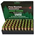Piney Mountain Green Tracer 9mm, 119gr, Full Metal Jacket, 20rd Box