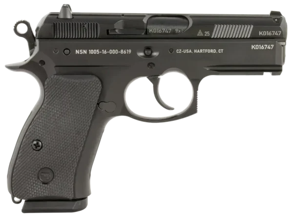 CZ P-01 50th Anniversary 9mm 10rd, 3.75" Black Steel Barrel, Black Steel Serrated Slide, Black Beavertail, Black Rubber Grip