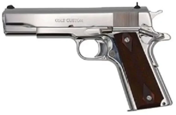 Colt Government 9mm, 5" Stainless National Match Barrel, Serrated Slide, Beavertail, G10 Grip, 9rd