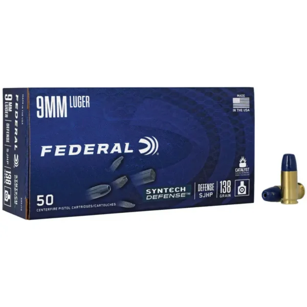 Federal Syntech Defense 9mm, 138gr, Semi Jacketed Hollow Point, 50Bx/10Cs
