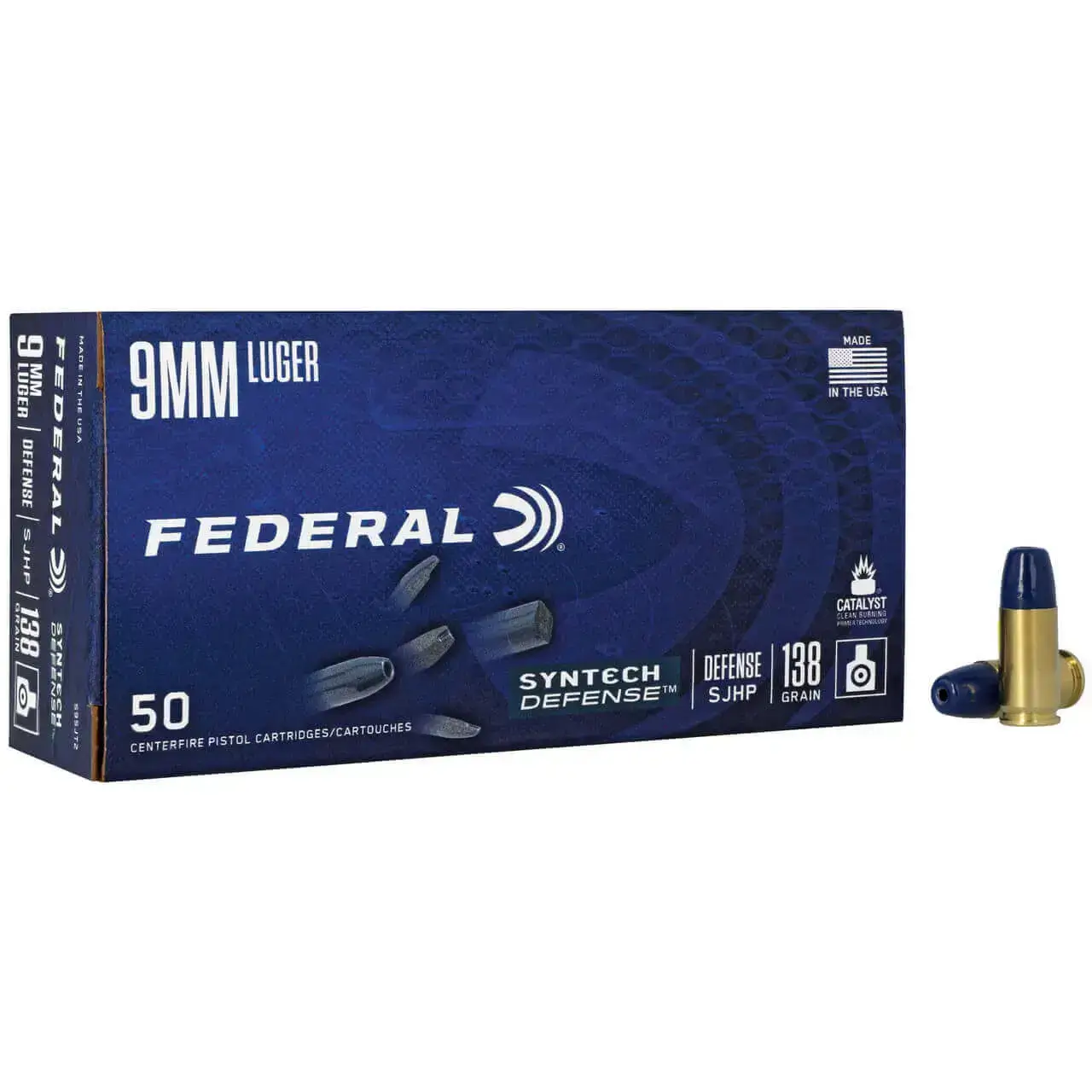Federal Syntech Defense 9mm, 138gr, Semi Jacketed Hollow Point, 50Bx/10Cs