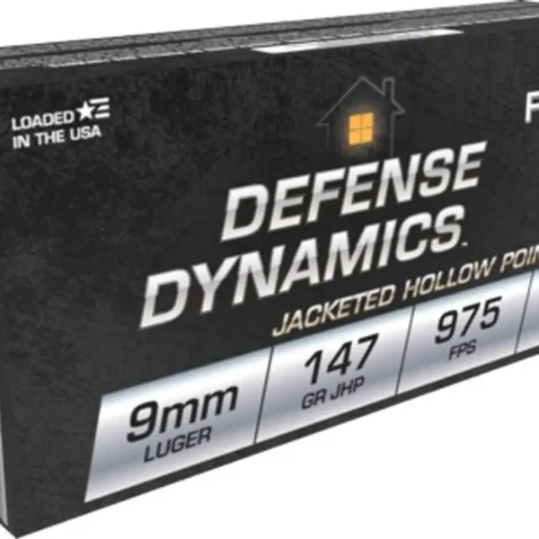 Fiocchi Dynamics Defense 9mm, 147gr, Jacketed Hollow Point, 100rd Box