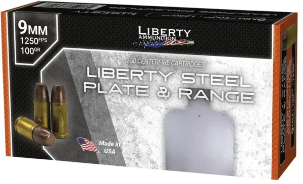 Liberty Plate & Range 9mm, 100gr, Full Metal Jacket, 50rd Box