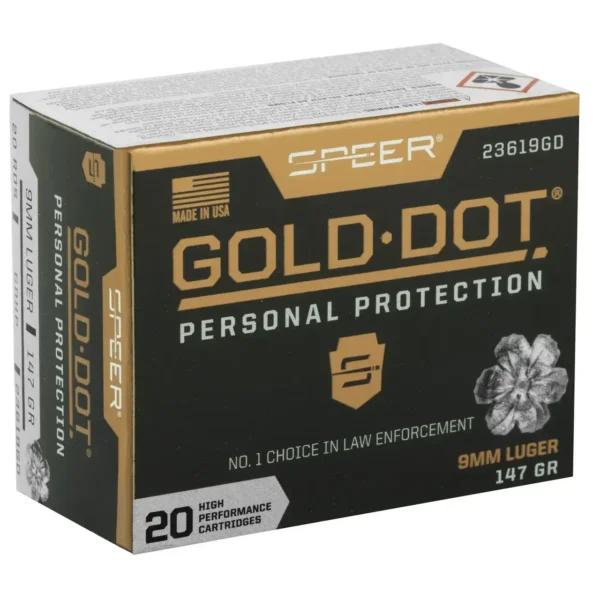 Speer Gold Dot Personal Protection 9mm, 147gr, Hollow Point, 60rd Box