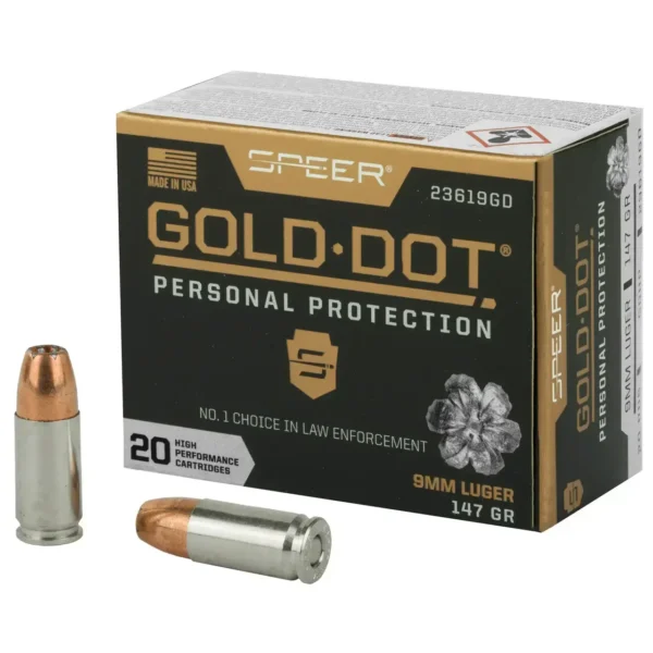 Speer Gold Dot Personal Protection 9mm, 147gr, Hollow Point, 60rd Box