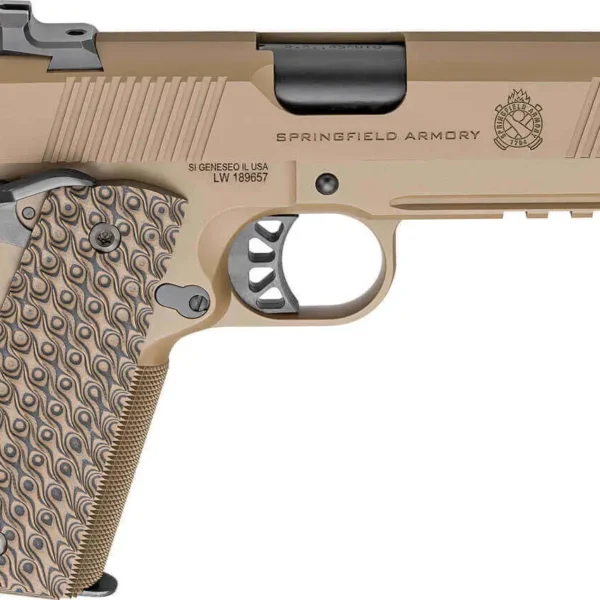 Springfield 1911 TRP 45 ACP, 4.25" Barrel, Coyote Brown Cerakote, G10 Grips, 3x7rd Mags