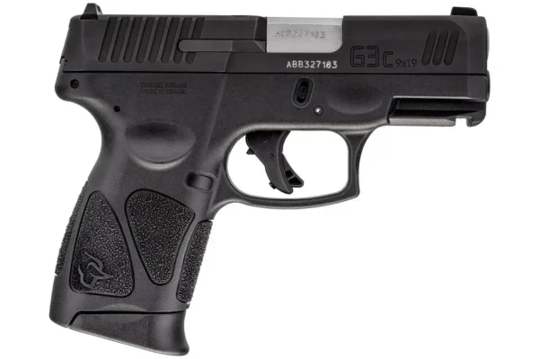Taurus G3C 9mm, 3.26" Barrel, Black, Fixed Front Sight, Manual Thumb Safety, 12rd